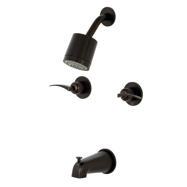 Tub and Shower Faucet, 4, Wall Mount, Oil Rubbed Bronze